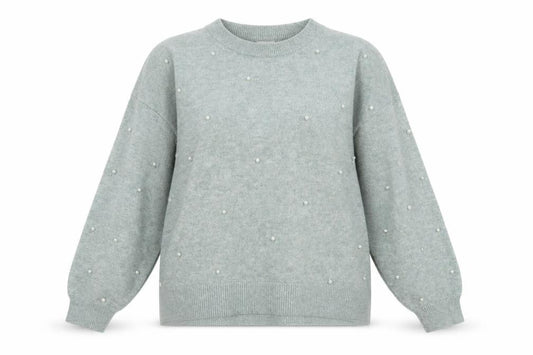 Front view of H&M women’s green round neck polyester jumper, size XL