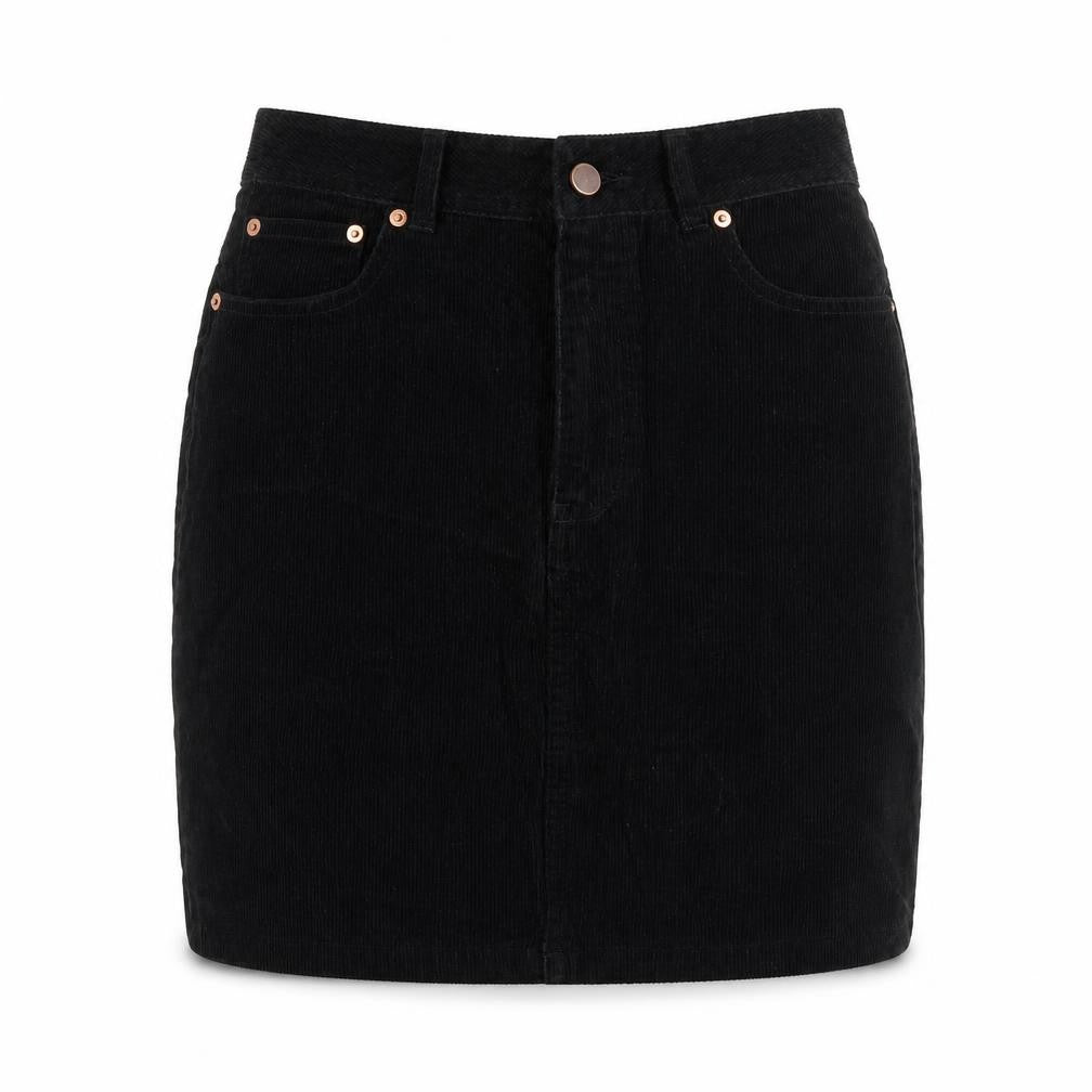 ASOS Womens Black Cotton Straight & Pencil Skirt Size 8 Zip