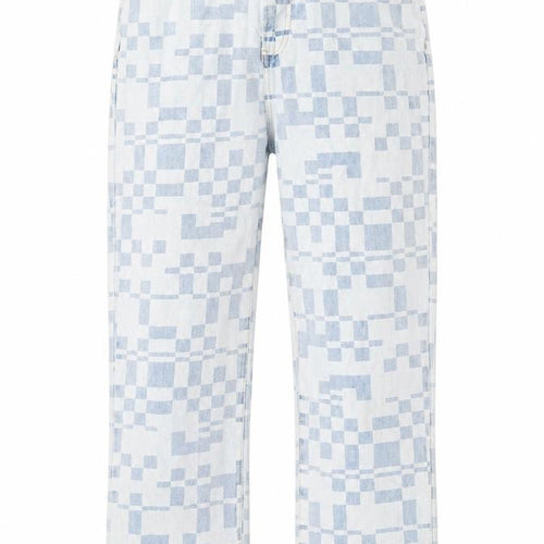 glasson Womens Blue Geometric Cotton Straight Jeans Size 12 Regular Zip