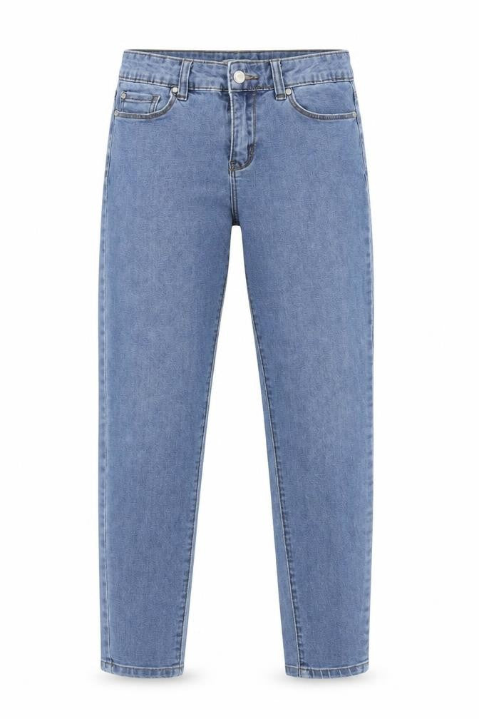 Denim & Co. Womens Blue Cotton Straight Jeans Size 10 Regular Zip