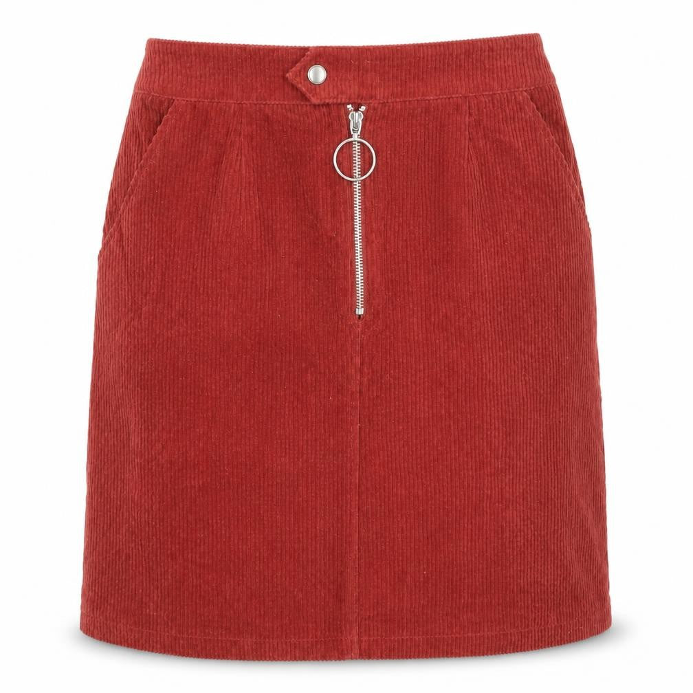 Glamorous Womens Red Cotton Straight & Pencil Skirt Size 8 Zip