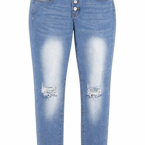 Preworn Womens Blue Cotton Skinny Jeans Size M Regular Zip