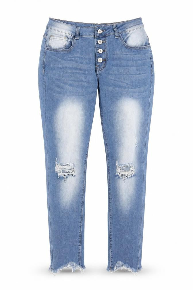 Preworn Womens Blue Cotton Skinny Jeans Size M Regular Zip