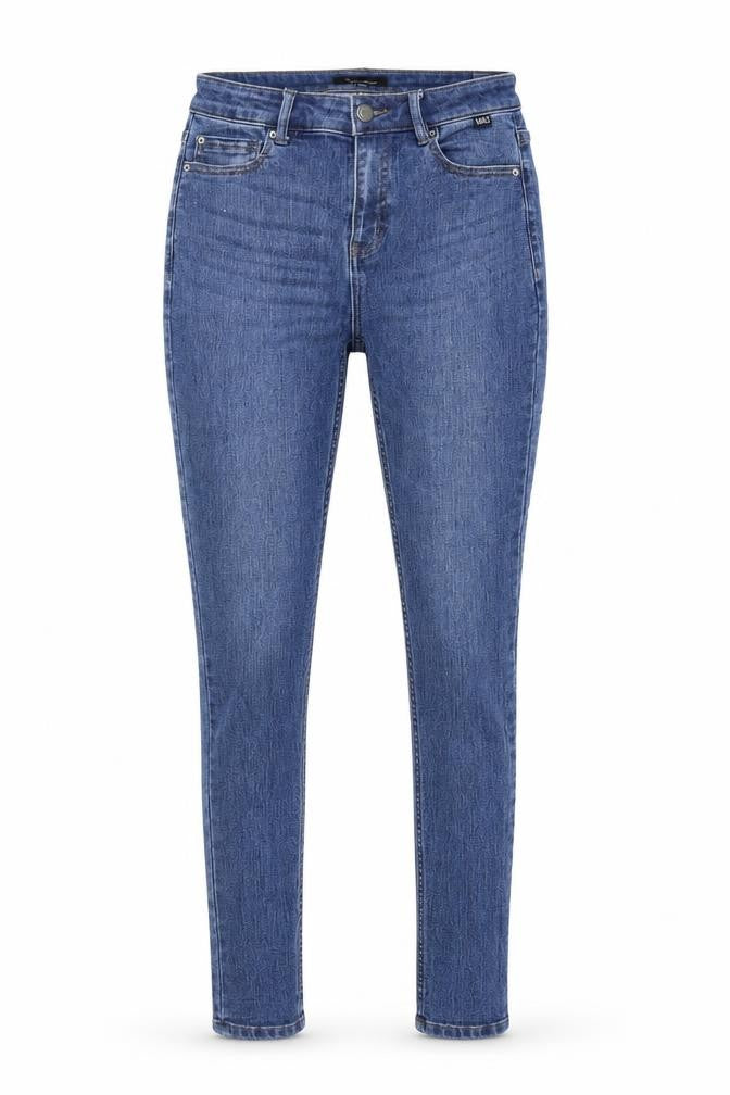 Marks and Spencer Womens Blue Herringbone Cotton Skinny Jeans Size 26 in L30 in Slim Zip