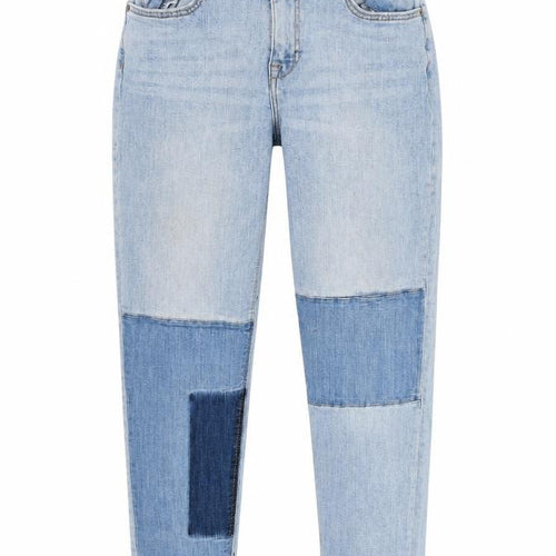 H&M Womens Blue Cotton Tapered Jeans Size 6 L28 in Regular Zip