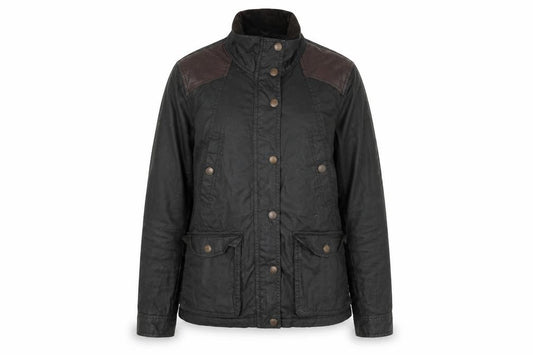 Front view of H&M women’s green jacket, size UK 8, zip