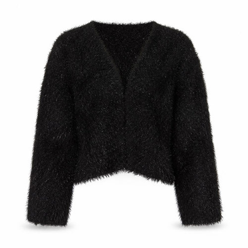 BHS Womens Black V-Neck Nylon Cardigan Jumper Size 10