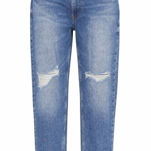 Denim & Co. Womens Blue Cotton Straight Jeans Size 10 Regular Zip
