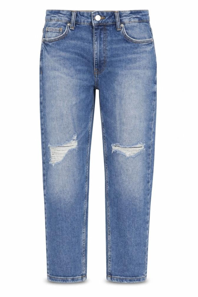 Denim & Co. Womens Blue Cotton Straight Jeans Size 10 Regular Zip