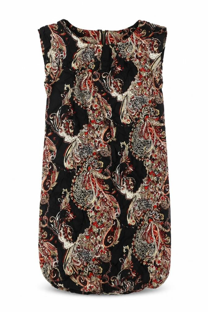 F&F Womens Black Geometric Viscose A-Line Size 8 Round Neck Zip