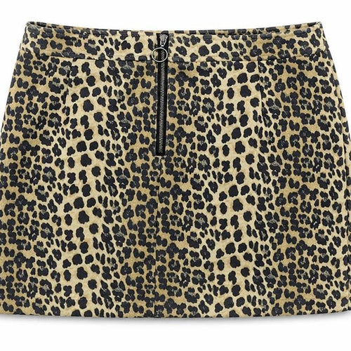 K.Zell Womens Brown Animal Print Polyester Straight & Pencil Skirt Size S Zip - Leopard Pattern