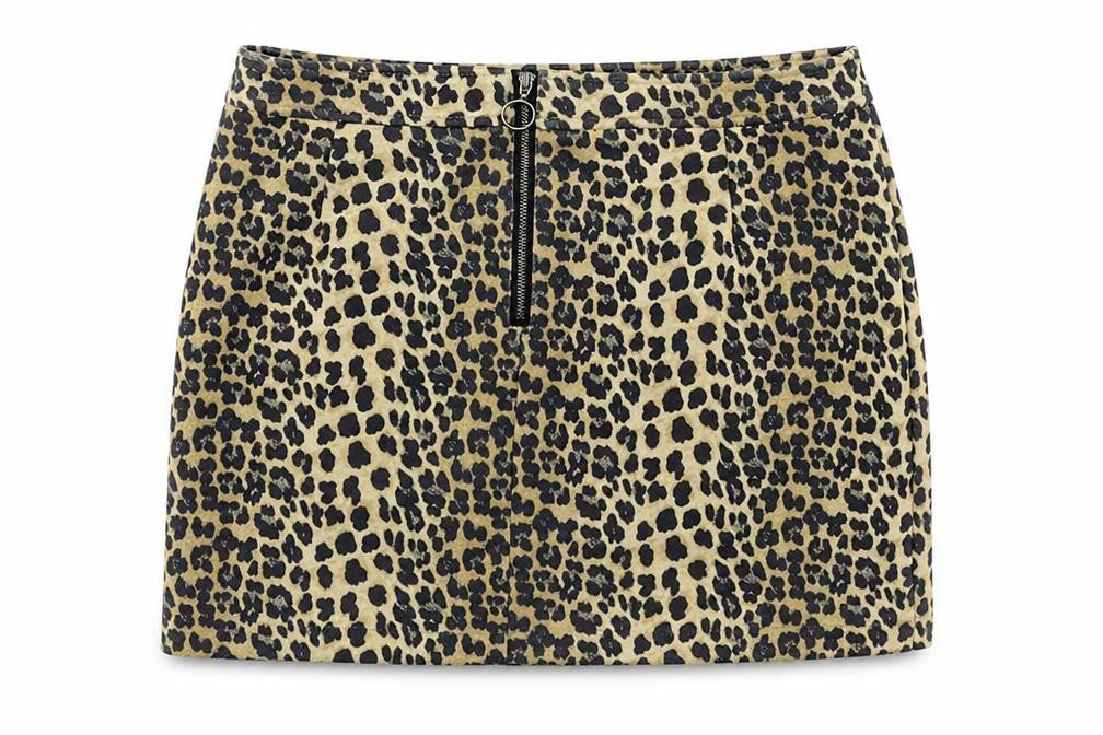 K.Zell Womens Brown Animal Print Polyester Straight & Pencil Skirt Size S Zip - Leopard Pattern