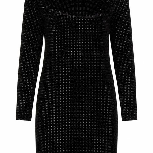 Quiz Womens Black Polyester A-Line Size 10 Boat Neck Pullover
