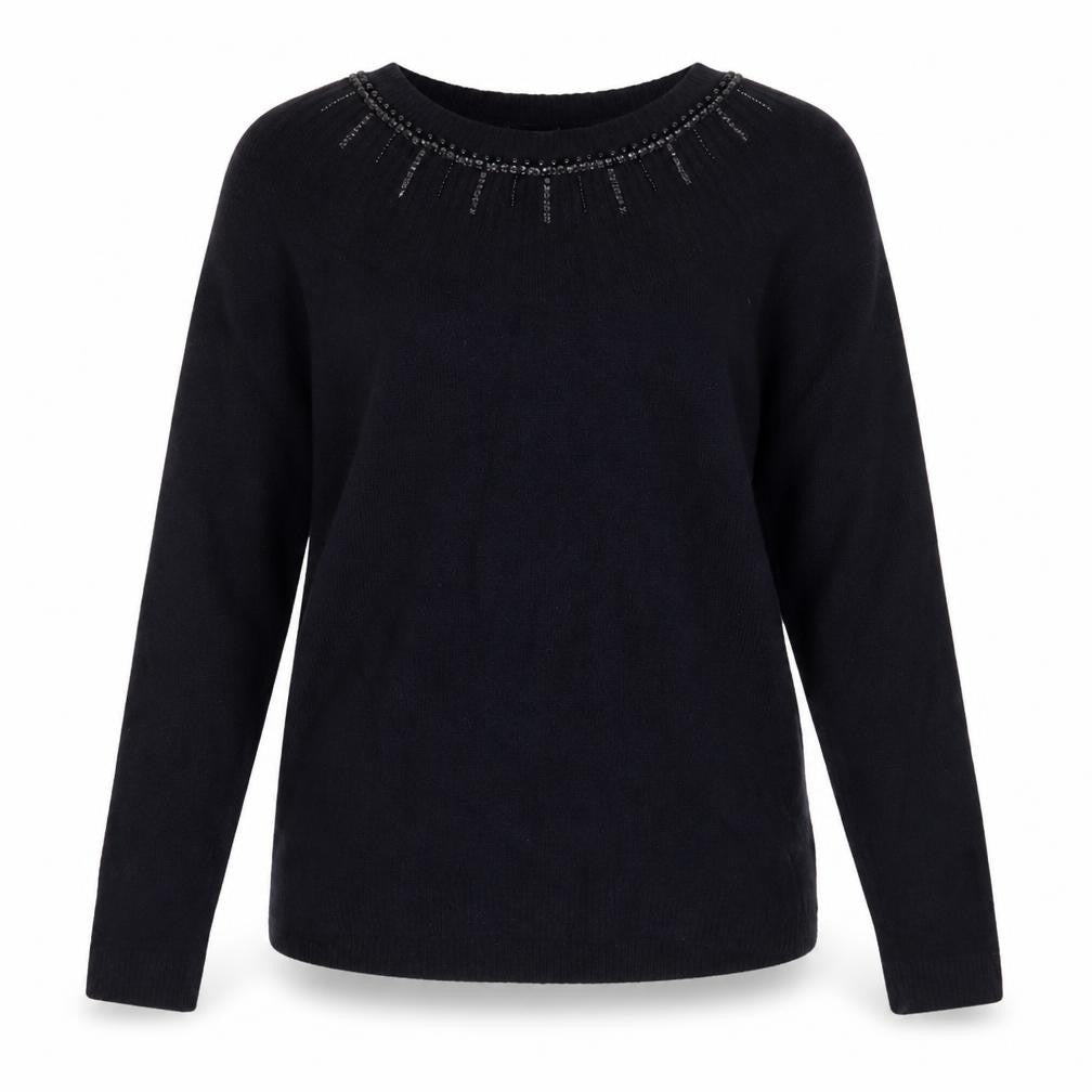 Dorothy Perkins Womens Black Scoop Neck Acrylic Pullover Jumper Size 8