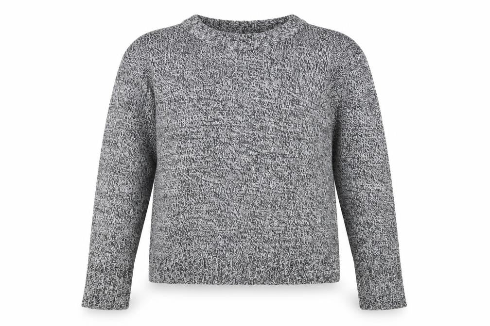 Front view of Divided women’s black round neck acrylic jumper, size M