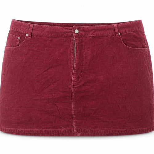 ASOS Womens Red Cotton Straight & Pencil Skirt Size 26 Zip