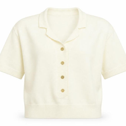 Mia Cassara Womens Ivory Collared Acrylic Cardigan Jumper Size M