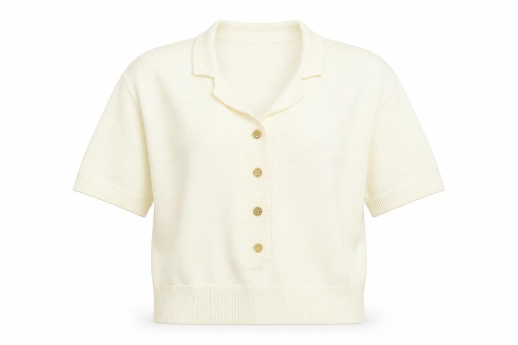 Mia Cassara Womens Ivory Collared Acrylic Cardigan Jumper Size M