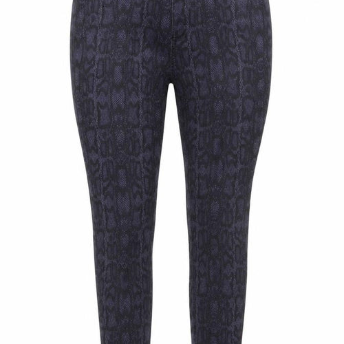 Marks and Spencer Womens Blue Animal Print Cotton Jegging Jeans Size 10 L26 in Regular - Snake Print