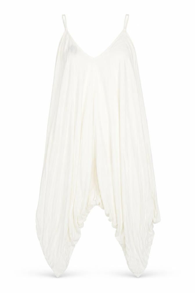 FINELLA Womens White Viscose Jumpsuit One-Piece Size S L23 in Pullover