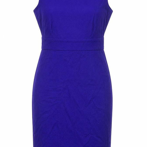 Pure Womens Blue Cotton A-Line Size 12 Scoop Neck Zip