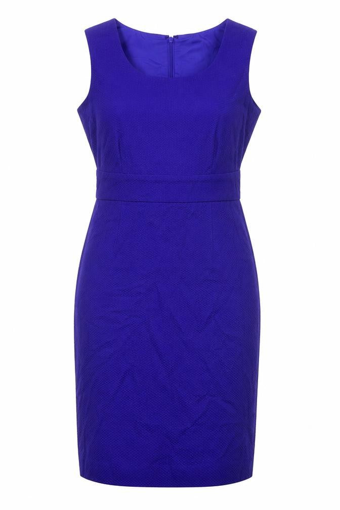 Pure Womens Blue Cotton A-Line Size 12 Scoop Neck Zip