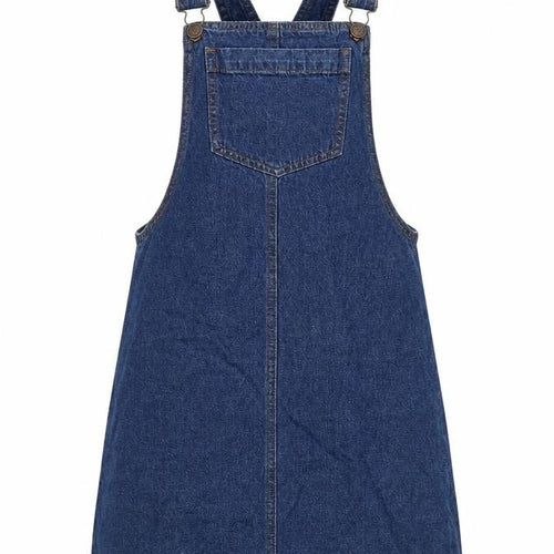 Brave Soul Womens Blue Cotton Pinafore/Dungaree Dress Size 10 Sweetheart Buckle