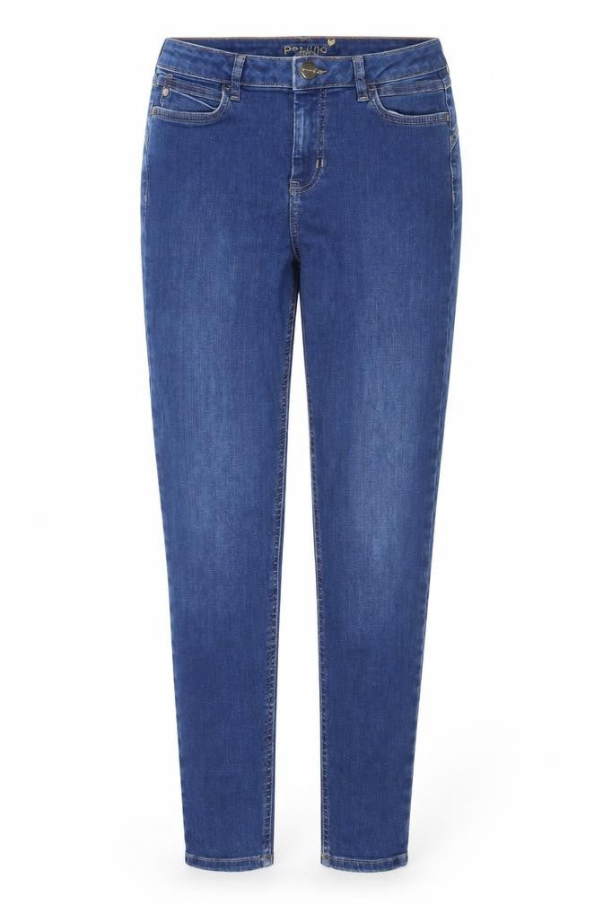 Marks and Spencer Womens Blue Cotton Skinny Jeans Size 10 Regular Zip