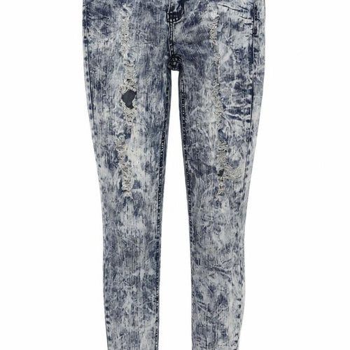 My Christy Womens Blue Cotton Skinny Jeans Size M Regular Zip