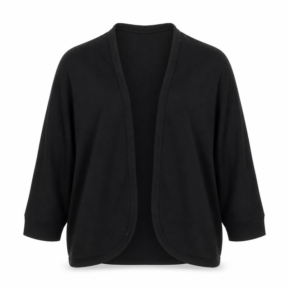 Front view of Gap women’s black v-neck polyester cardigan jumper, size S