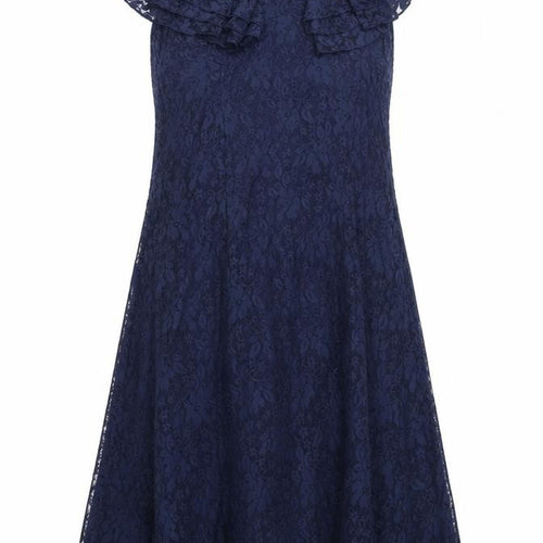 Glamorosa Womens Blue Floral Polyamide Trapeze & Swing Size 14 V-Neck Pullover