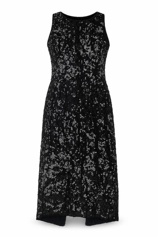 ps richards Womens Black Viscose Ball Gown Size 10 Round Neck Zip