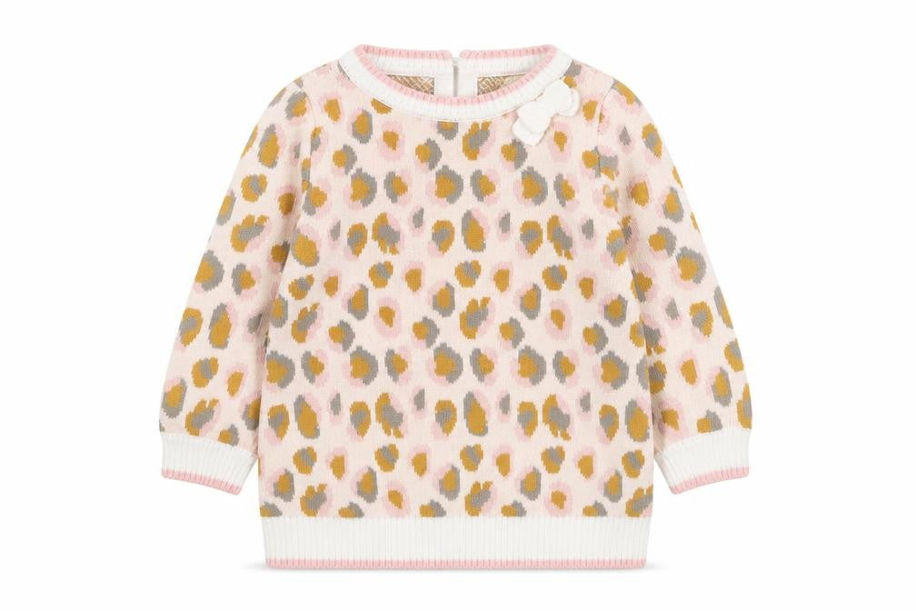 Cynthia Rowley Girls Pink Animal Print Acrylic Pullover Jumper Size 3-6 Months Pullover