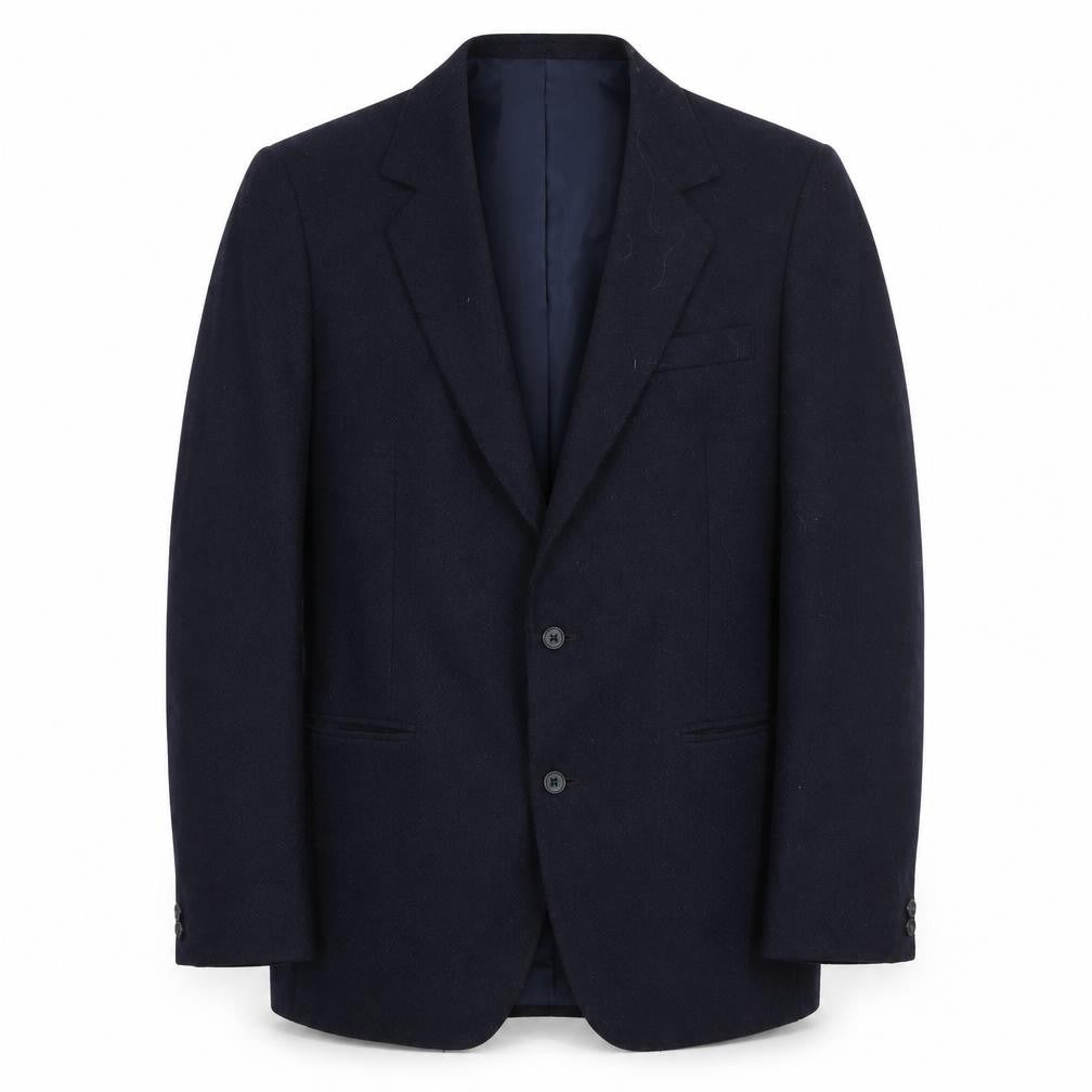 Front view of Preworn men’s blue wool jacket blazer, size 40, regular