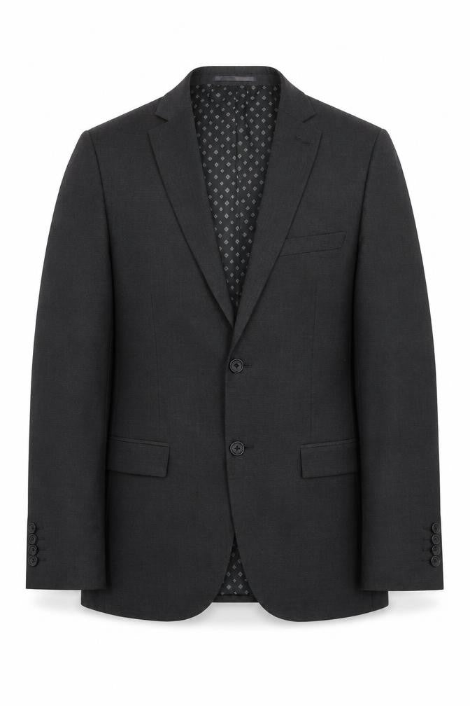 Front view of Next men’s grey polyester jacket blazer, size 36, regular