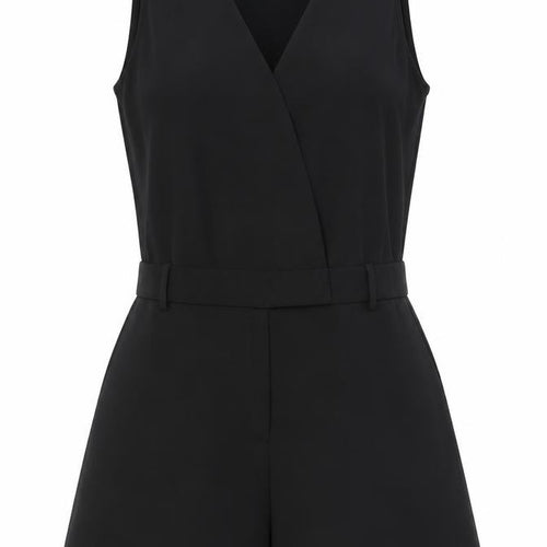 Mango Womens Black Polyester Playsuit One-Piece Size M Button