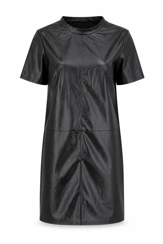 Front view of New Look women’s black viscose a-line, size UK 8, round neck pullover
