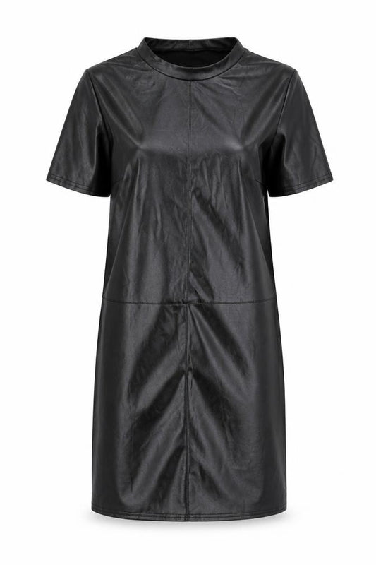 Front view of New Look women’s black viscose a-line, size UK 8, round neck pullover