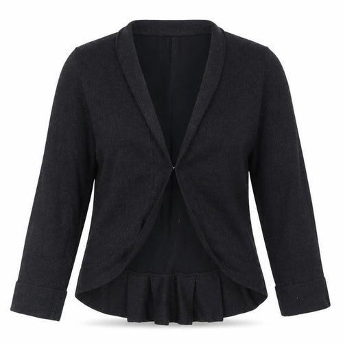 TU Womens Black V-Neck Cotton Cardigan Jumper Size 8
