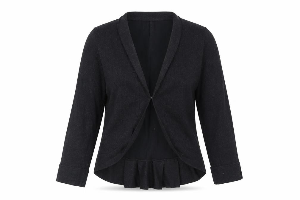TU Womens Black V-Neck Cotton Cardigan Jumper Size 8