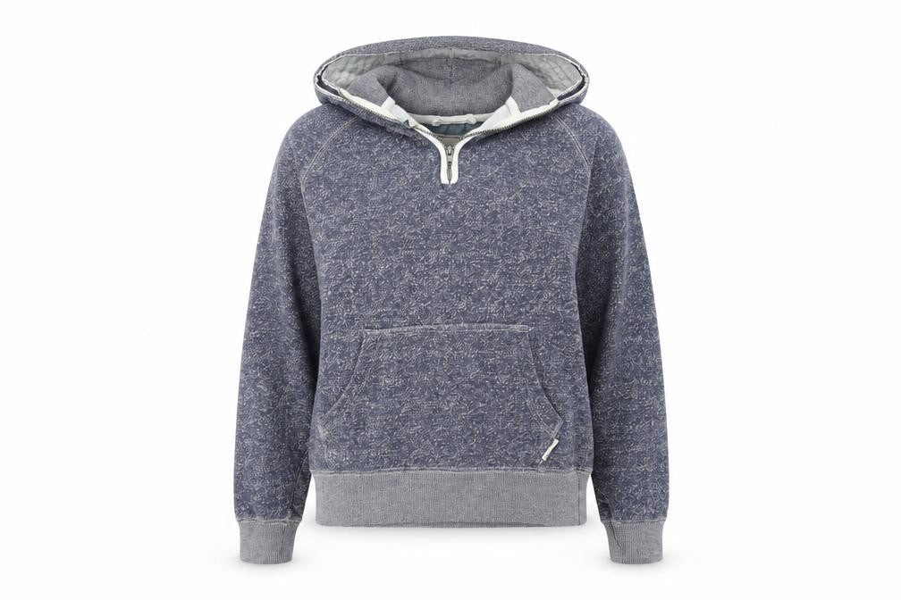 Front view of Horseware women’s blue cotton pullover hoodie size 2xs zip