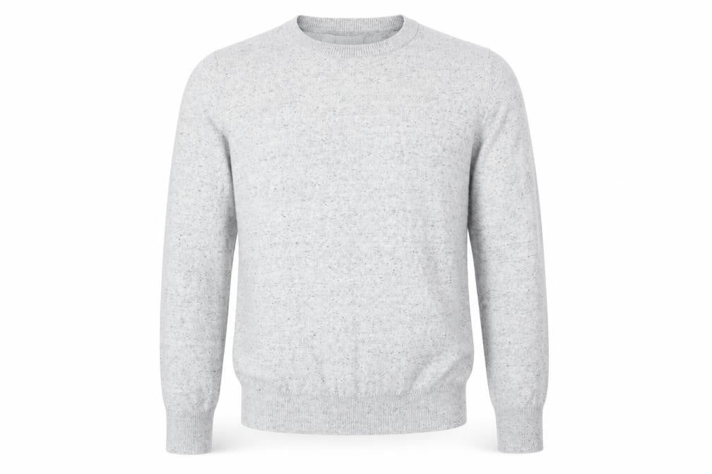 Marks and Spencer Mens Grey Round Neck Cotton Pullover Jumper Size S Long Sleeve
