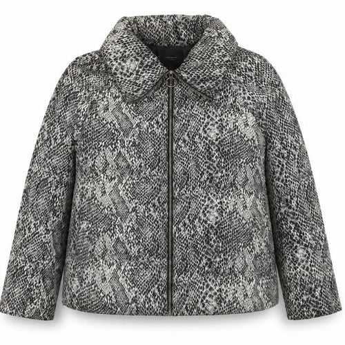 Cortefiel Womens Black Animal Print Jacket Size 16 Zip - Snake Print