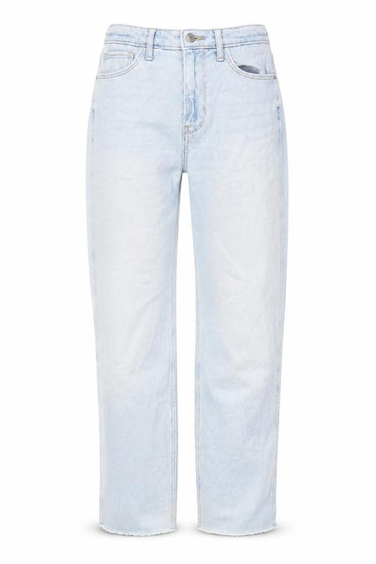 Front view of Hollister women’s blue cotton straight jeans, size UK 24, in regular zip