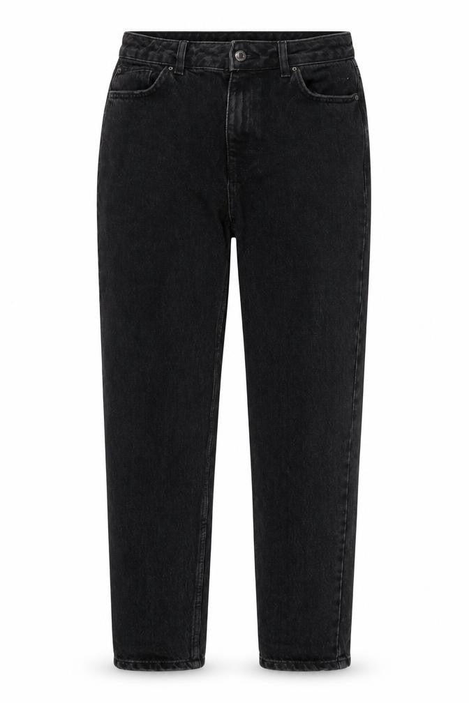 Topshop Womens Black Cotton Straight Jeans Size 30 in Regular Zip