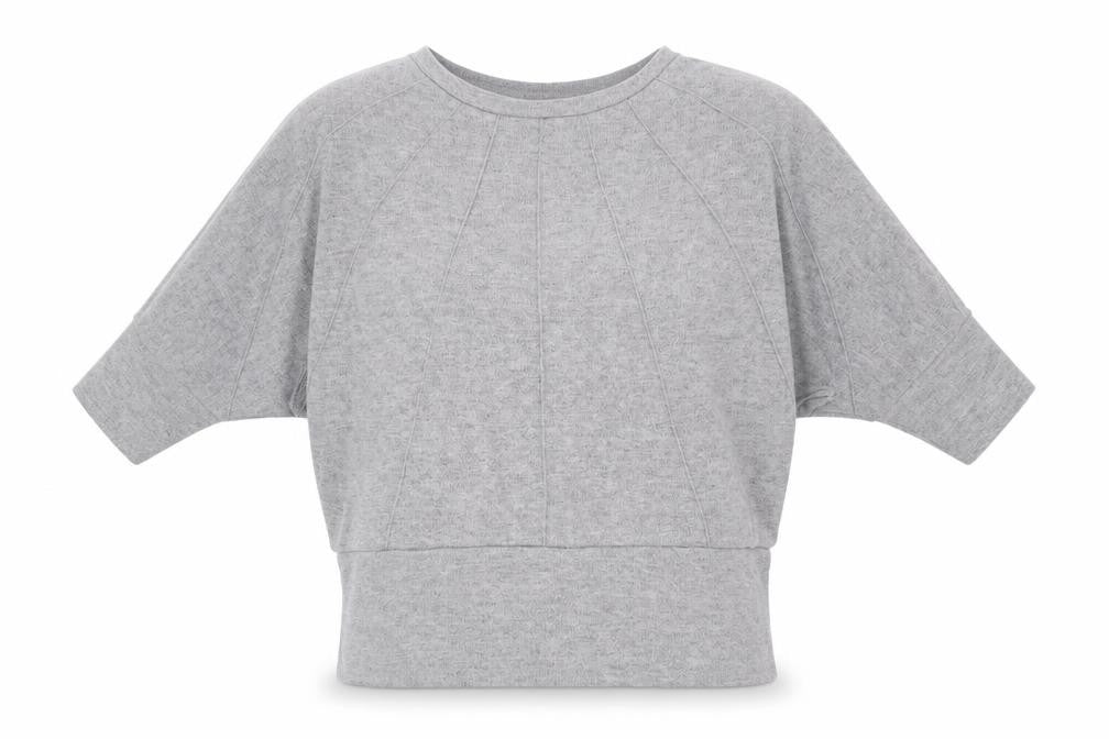 Front view of Roman women’s grey round neck viscose jumper, size L