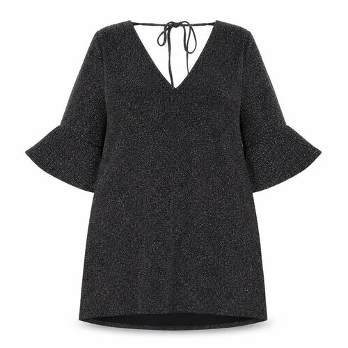 F&F Womens Black Nylon A-Line Size 12 V-Neck Tie
