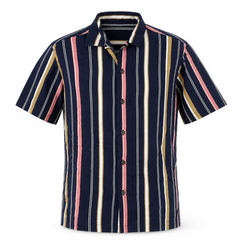 River Island Mens Blue Striped Cotton Button-Up Size S Collared Button