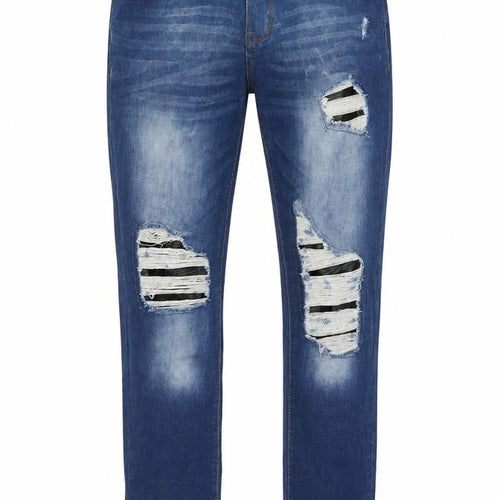 ONM Mens Blue Cotton Straight Jeans Size 32 in L32 in Regular Button