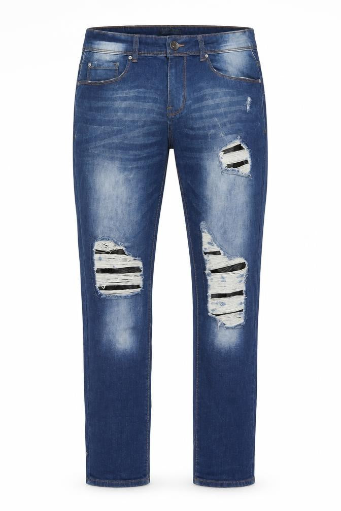 ONM Mens Blue Cotton Straight Jeans Size 32 in L32 in Regular Button